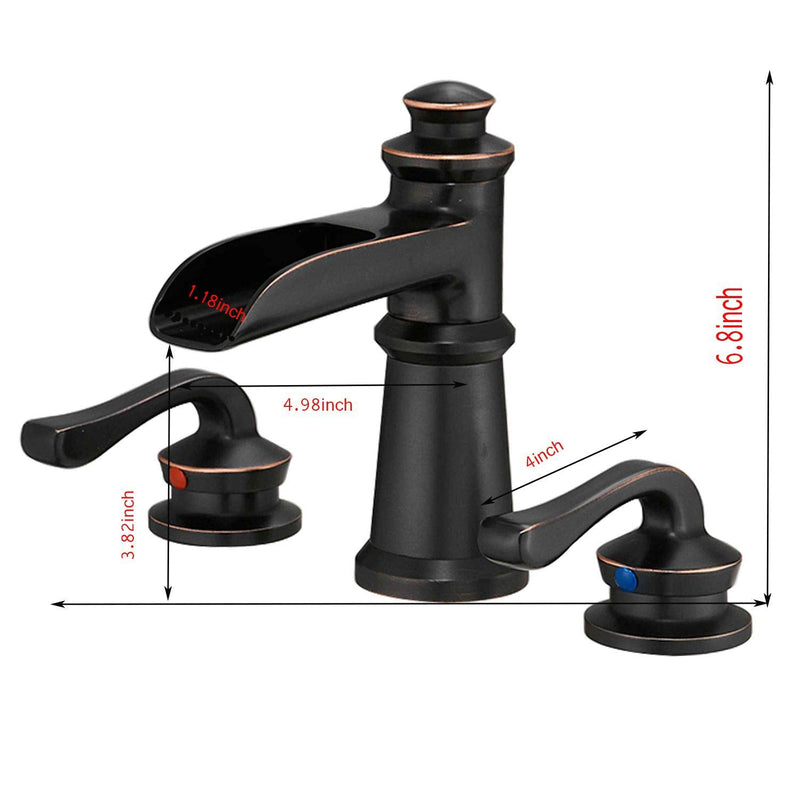 8 in. Widespread Retro Double Handle Bathroom Faucet in Oil Rubbed Bronze(Valve Included)