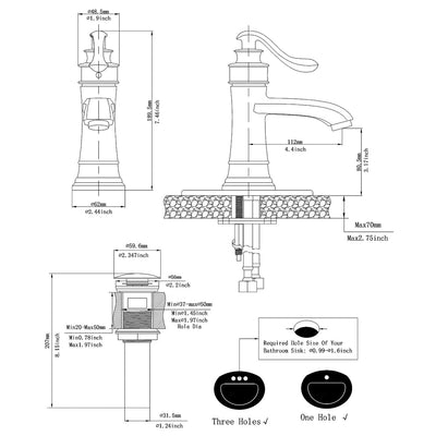 Single Hole Single Handle Low-Arc Bathroom Faucet With Pop-up Drain Assembly