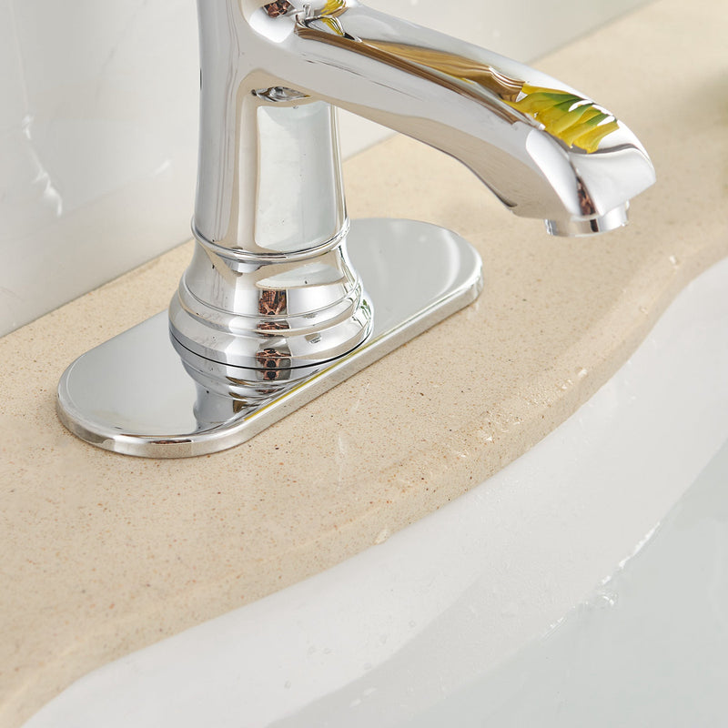 Single Hole Single Handle Low-Arc Bathroom Faucet With Pop-up Drain Assembly