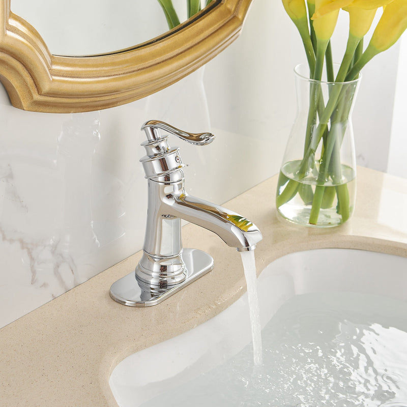 Single Hole Single Handle Low-Arc Bathroom Faucet With Pop-up Drain Assembly