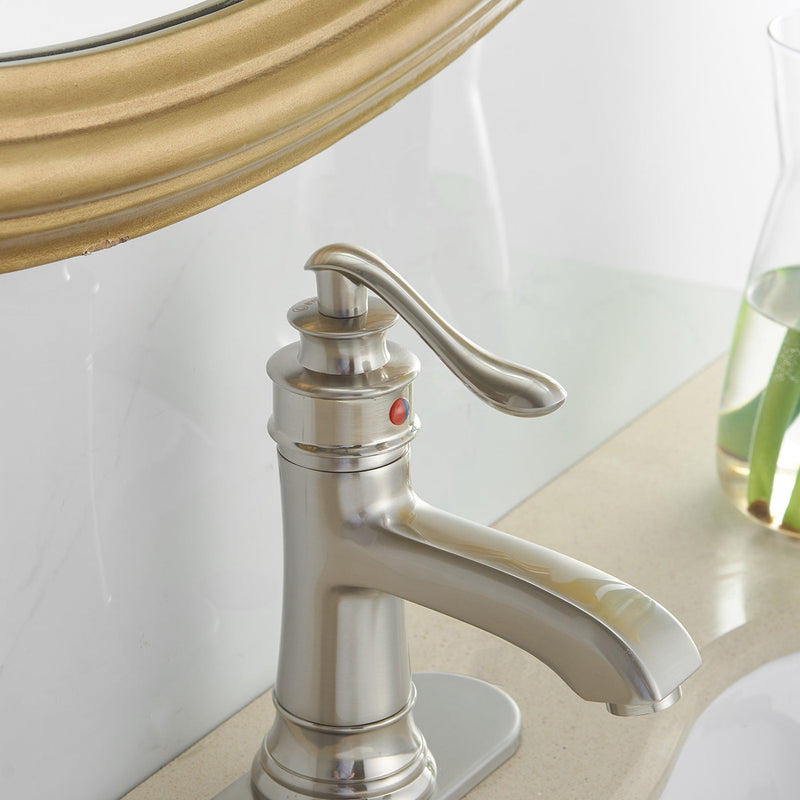 Single Hole Single Handle Low-Arc Bathroom Faucet With Pop-up Drain Assembly