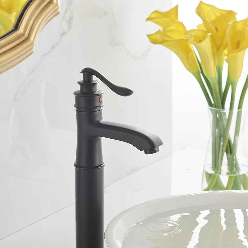 Single Hole Single Handle Bathroom Vessel Sink Faucet With Drain Assembly