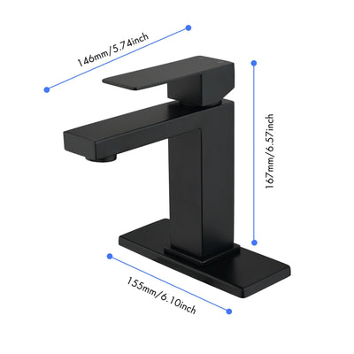 Waterfall Spout Single Handle Bathroom Vanity Sink Faucet