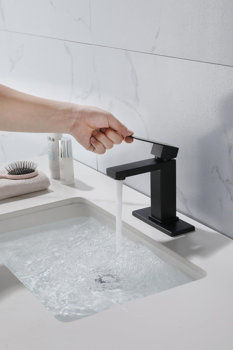 Waterfall Spout Single Handle Bathroom Vanity Sink Faucet