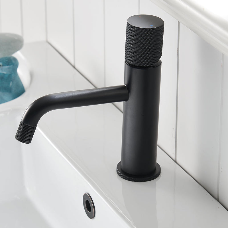 Single Handle Single Hole Low Arc Deck Mount Bathroom Faucet