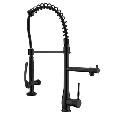 Single Handle Pull Down Sprayer Kitchen Faucet with 360℃ Rotation in Matte Black