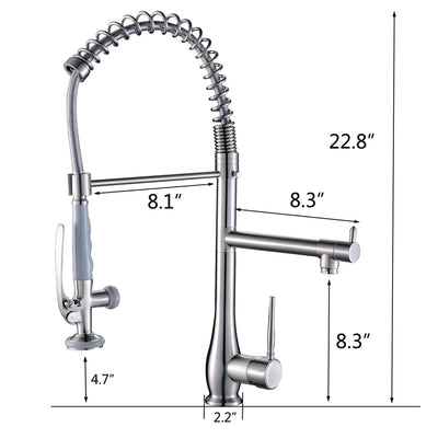 Single Handle Pull Down Sprayer Kitchen Faucet with 360℃ Rotation in Brushed Nickel