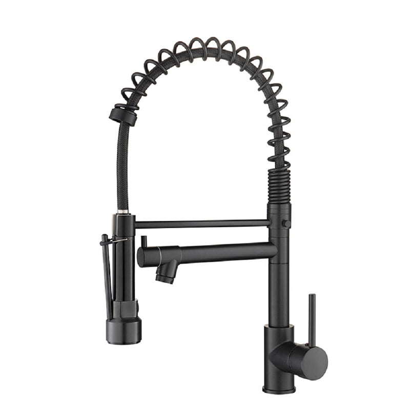 Single Handle Pull Down Sprayer Kitchen Faucet with 360℃ Rotation in Matte Black