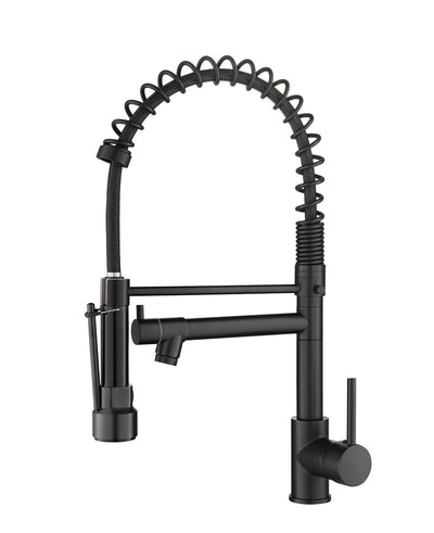 Single Handle Pull Down Sprayer Kitchen Faucet with 360℃ Rotation in Matte Black