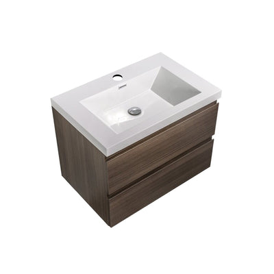 23.6 in. W x 18.9 in. D x 22.5 in. H Bath Vanity in Gray Oak with White Vanity Top with White Basin