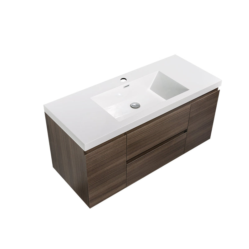 23.6 in. W x 18.9 in. D x 22.5 in. H Bath Vanity in Gray Oak with White Vanity Top with White Basin