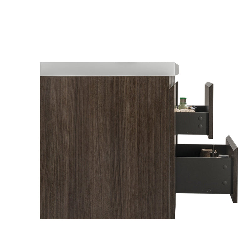 23.6 in. W x 18.9 in. D x 22.5 in. H Bath Vanity in Gray Oak with White Vanity Top with White Basin