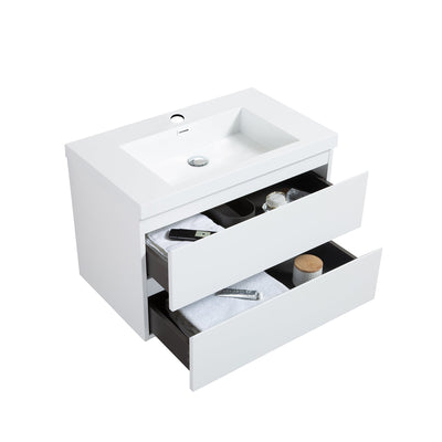 23.6 in. W x 18.9 in. D x 22.5 in. H Bath Vanity in White with White Vanity Top and Basin