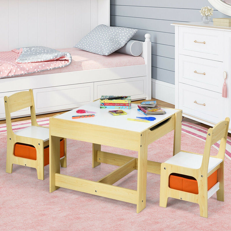 Kids Table Chairs Set With Storage Boxes