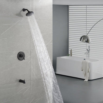 Matte Black 1-Handle Bathtub and Shower Faucet with Valve