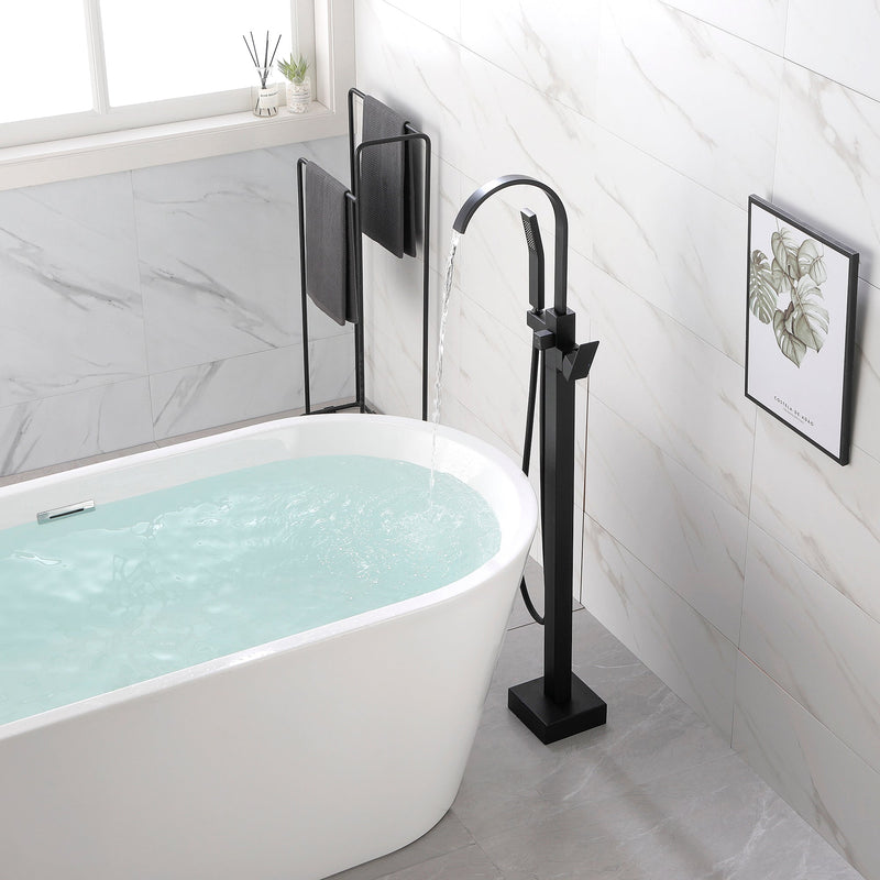 Single Handle Floor Mounted Clawfoot Tub Faucet with Hand shower