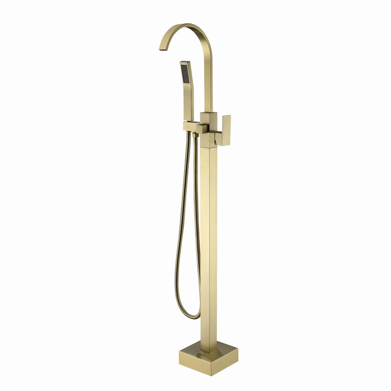 Single Handle Floor Mounted Clawfoot Tub Faucet with Hand shower