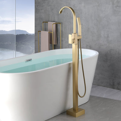 Single Handle Floor Mounted Clawfoot Tub Faucet with Hand shower