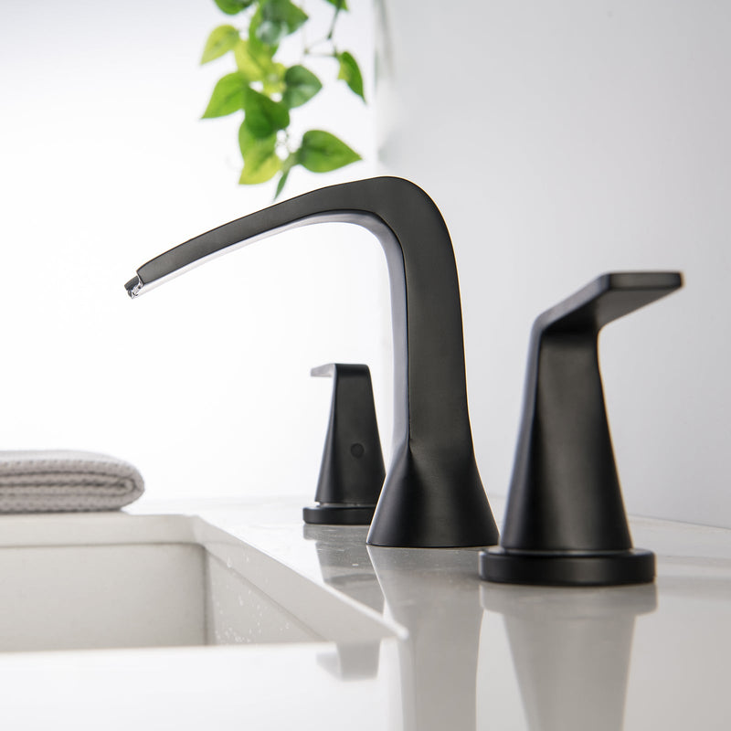 Two Handles Three-Hole Widespread Bathroom Faucet