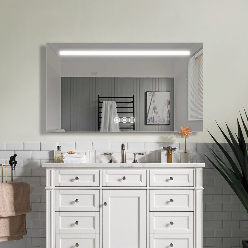 42 in. W x 24 in. H Frameless LED Single Bathroom Vanity Mirror