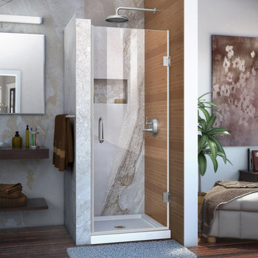 28'' W x 72'' H Frameless Shower Door in Chrome with Clear Glass