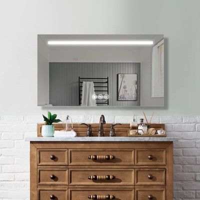 42 in. W x 24 in. H Frameless LED Single Bathroom Vanity Mirror