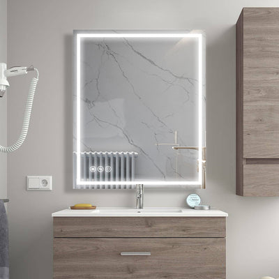 30 in. W x 36 in. H Frameless LED Single Bathroom Vanity Mirror in Polished Crystal