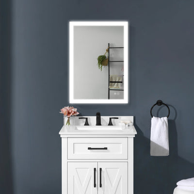 20-in W x 28-in H LED Lit Mirror Rectangular Fog Free Frameless Bathroom Vanity Mirror