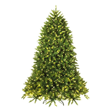 6 Ft Premium Hinged Artificial Fir Christmas Tree with LED Lights