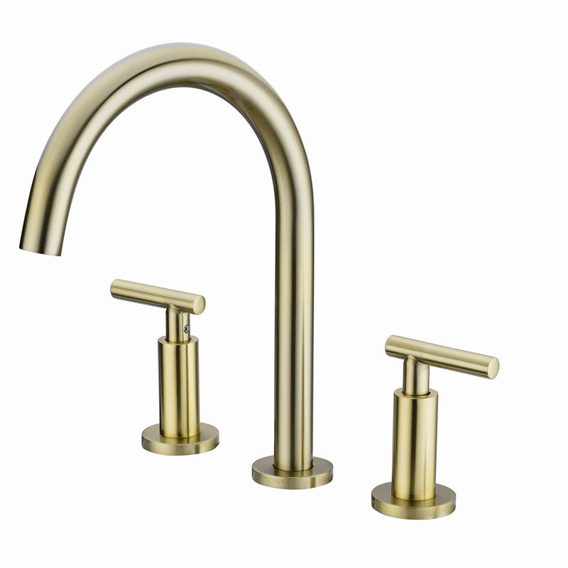 Two Handle High Arc Widespread Bathroom Sink Faucet 3 Hole