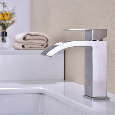 Single Handle Waterfall Bathroom Vanity Sink Faucet