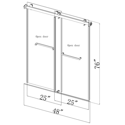 22-3/4-in W x 76-in H Frameless Sliding Soft Close Standard Shower Door (Tempered Glass)