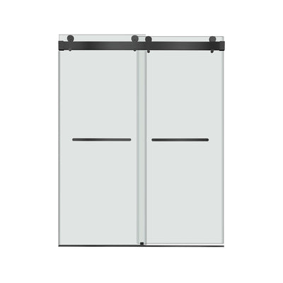 76-in W x 76-in H Frameless Sliding Soft Close Standard Shower Door (Tempered Glass)