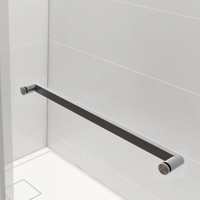 76-in W x 76-in H Frameless Sliding Soft Close Standard Shower Door (Tempered Glass)