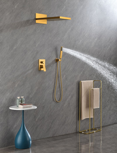 3-Spray Patterns with 9 in. Waterfall and Rainfall Shower Head Wall Mount Dual Shower Heads Hand Shower