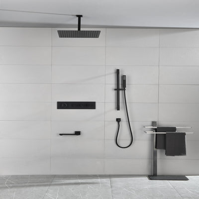 Waterfall Rainfall Showerhead Thermostatic Shower System