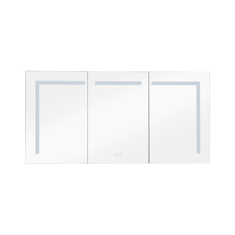 60 in. W x 36 in. H LED Large Rectangular Aluminum Alloy Surface Mount Medicine Cabinet with Mirror