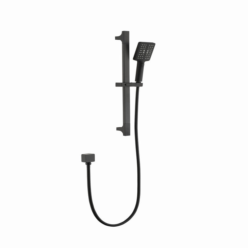 Matte Black Handheld Shower with 28-Inch Slide Bar