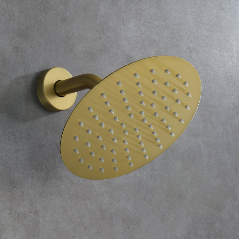 Golden Brushed Built-In Shower System With Rough-in Valve