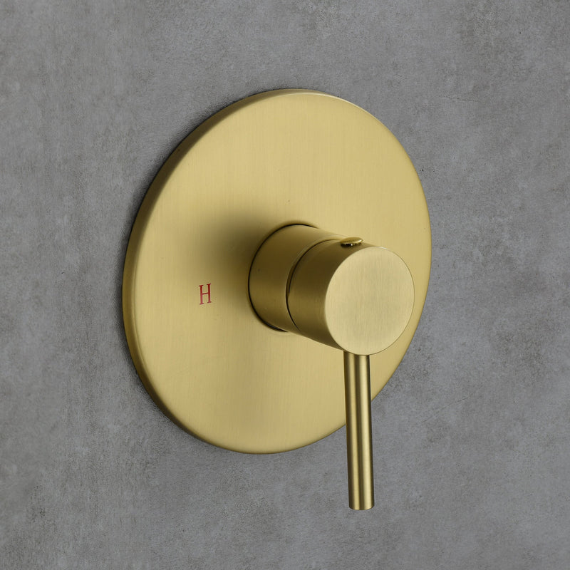 Golden Brushed Built-In Shower System With Rough-in Valve