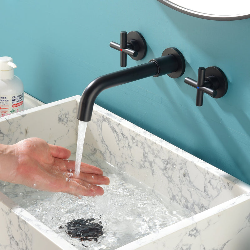 2-Handle Wall Mounted Bathroom Faucet