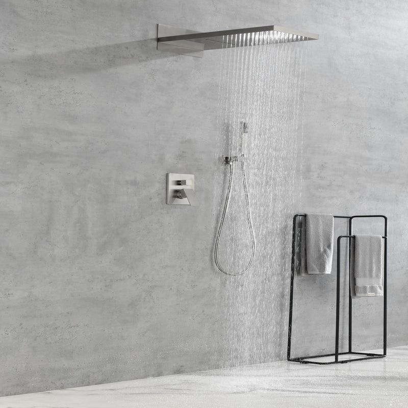 Waterfall Rainfall Shower Head with Handheld