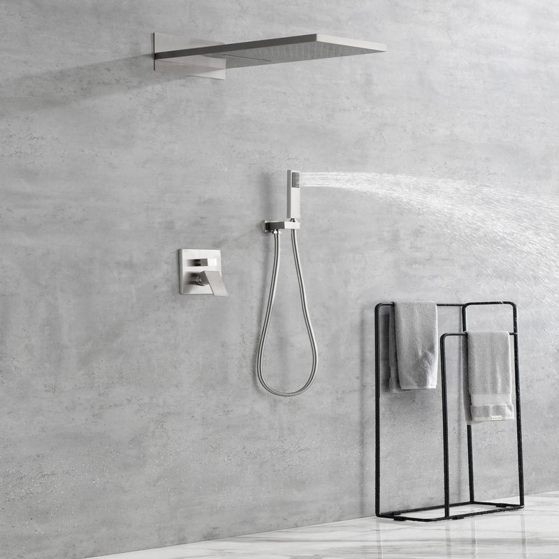 Waterfall Rainfall Shower Head with Handheld