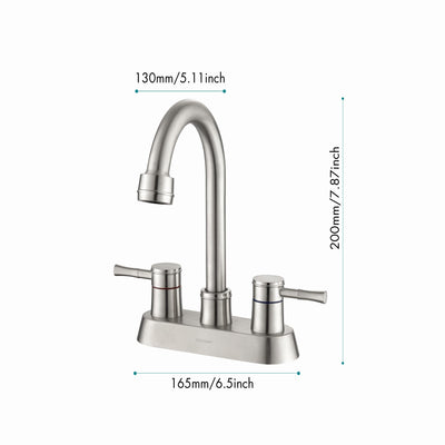 4 Inch 2 Handle Centerset Lead-Free Bathroom Sink Faucet