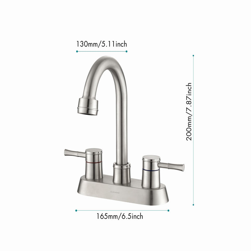 4 Inch 2 Handle Centerset Lead-Free Bathroom Sink Faucet