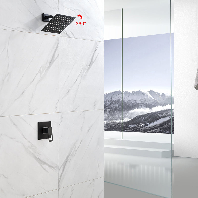 Matte Black-Spray Built-In Shower System