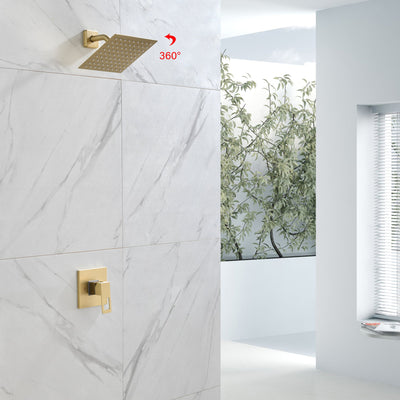 Golden Brushed-Spray Built-In Shower System