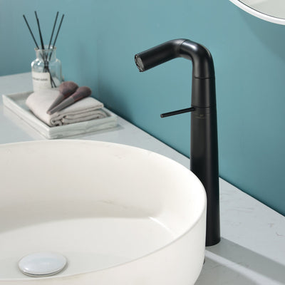 Matte Black Single Hole Bathroom Sink Faucet