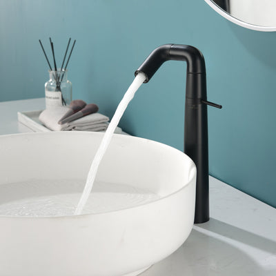 Matte Black Single Hole Bathroom Sink Faucet