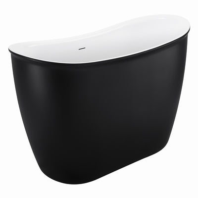 28-in W x 59-in L Gloss Acrylic Oval Freestanding Soaking Bathtub